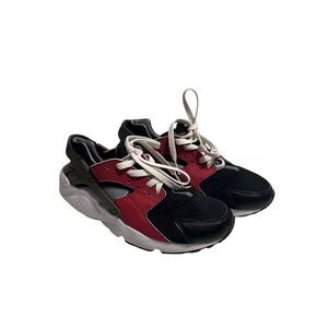 Nike Air Huarache Smoke Gray Red Black Sz 7Y